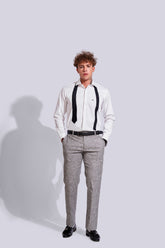 NM Open Tie Semi Formal Shirt | Tie Design | Full Sleeve | Blended Cotton